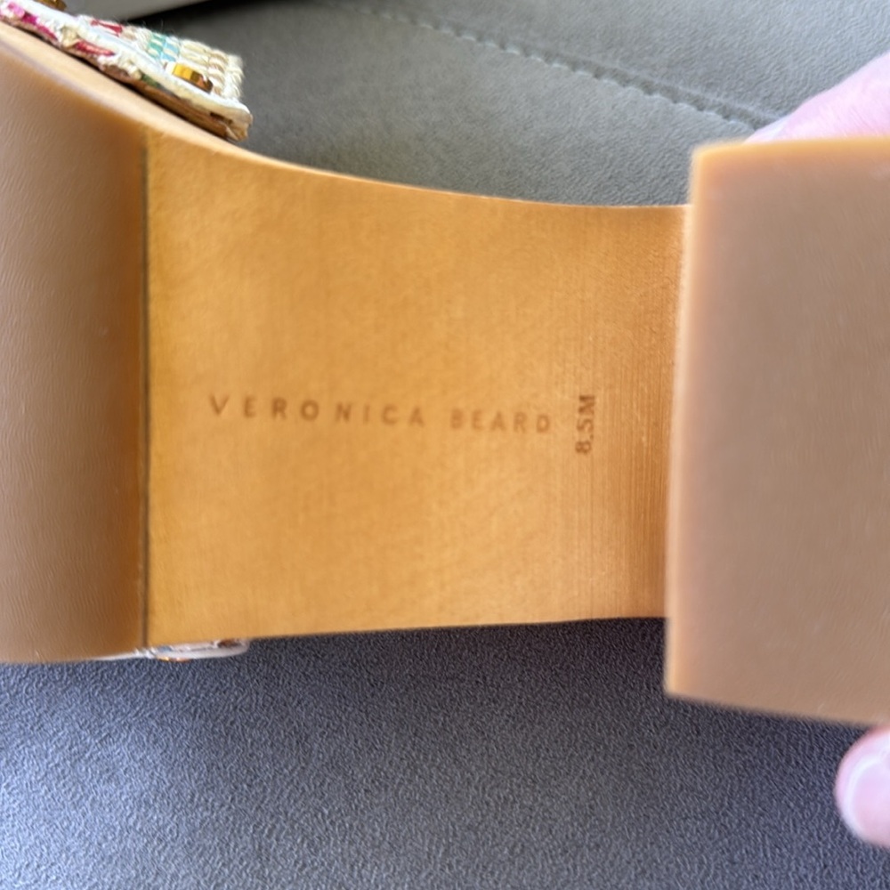 NWT, Veronica Beard woven sandals with wooden heel - Picture 9 of 12